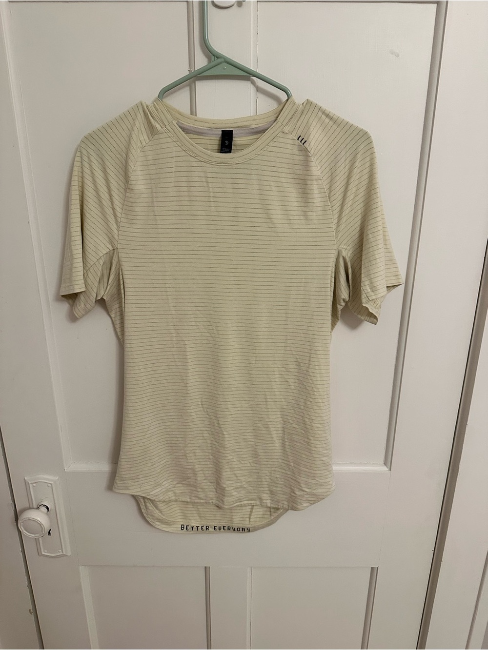 Lululemon Better Everyday Butter Yellow Striped Short Sleeve Tee